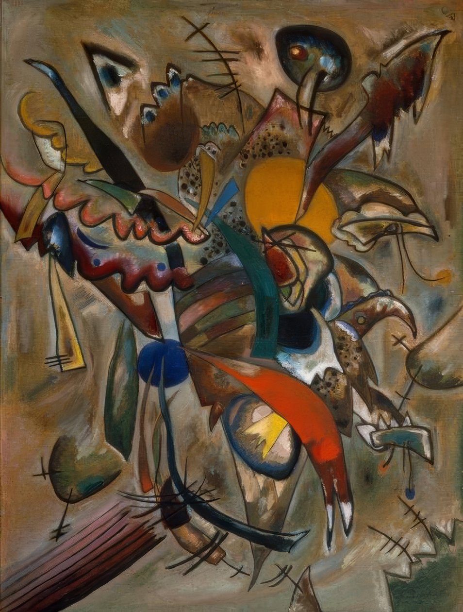 Billede med blonder (komposition nr. 234) af Wassily Kandinsky