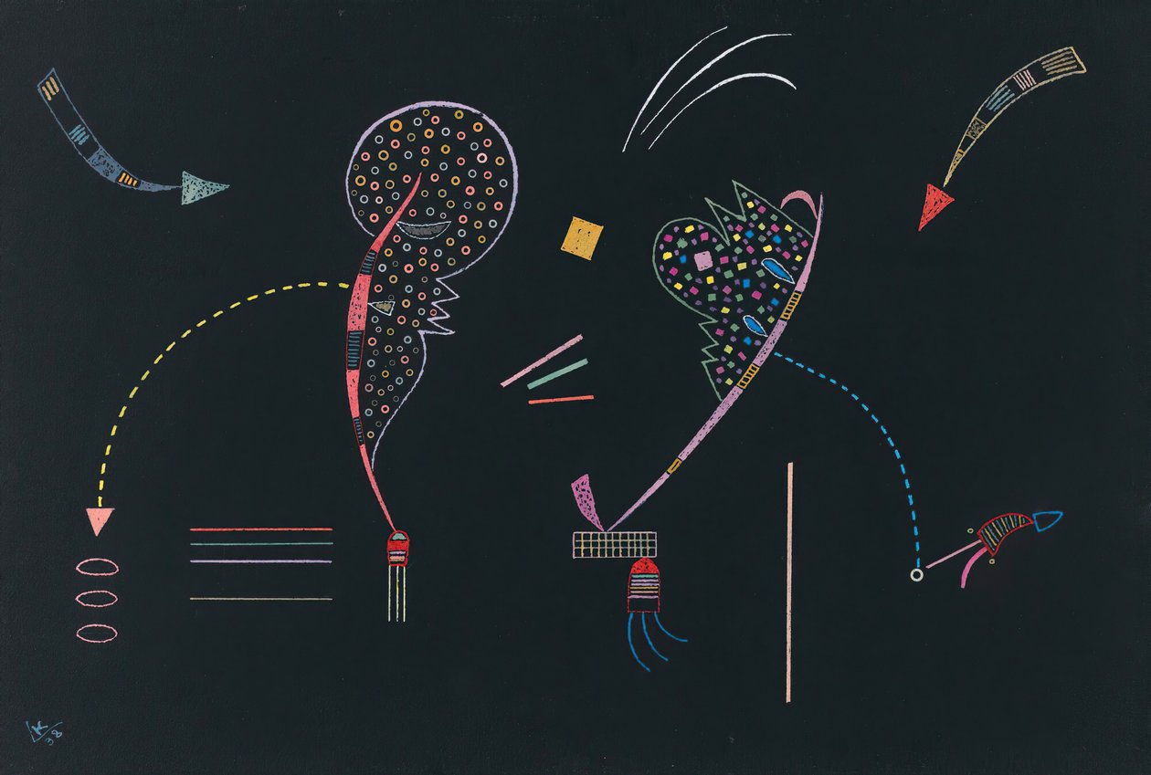 To kyster, 1938. af Wassily Kandinsky