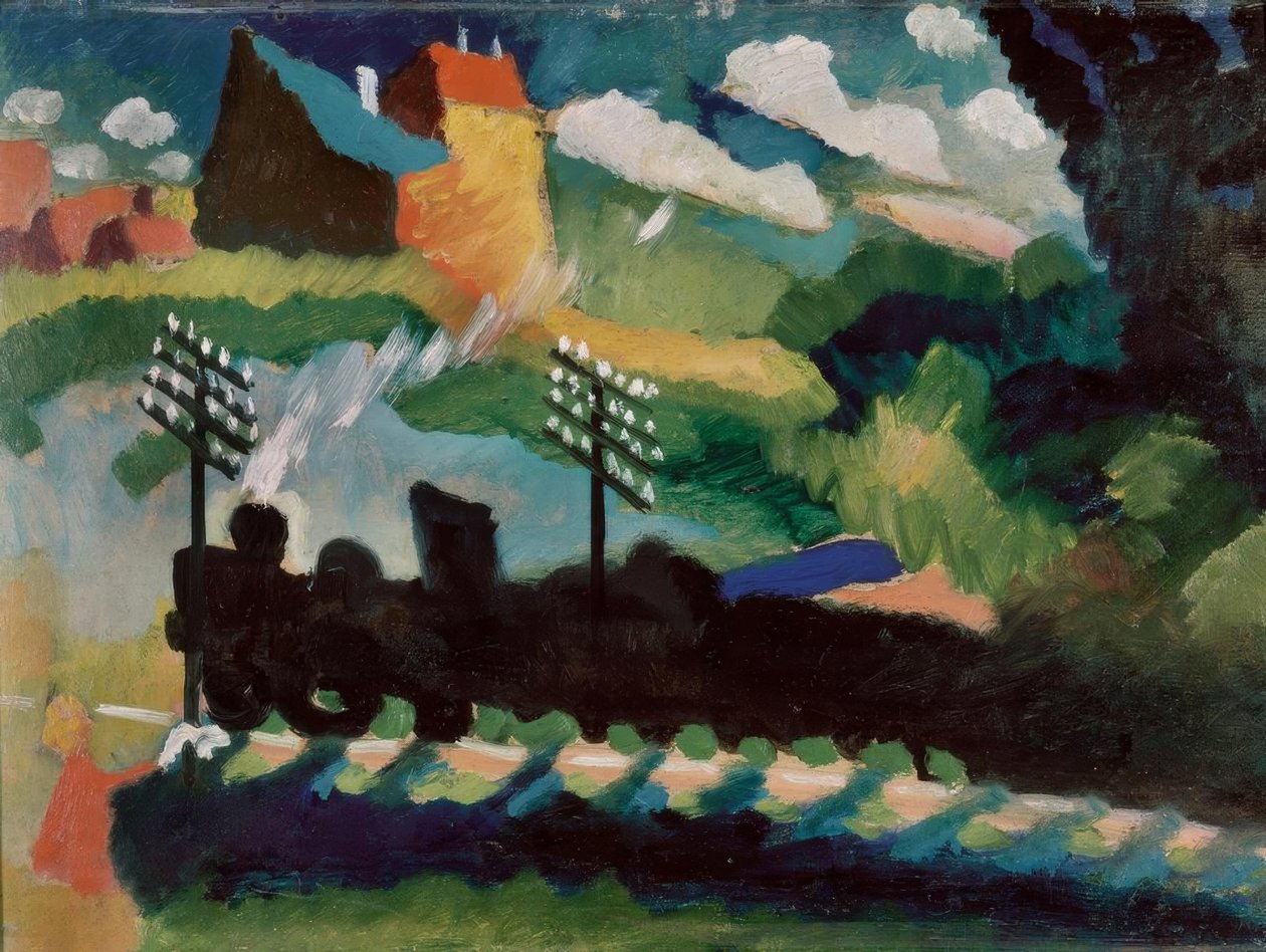 Jernbane nær Murnau af Wassily Kandinsky