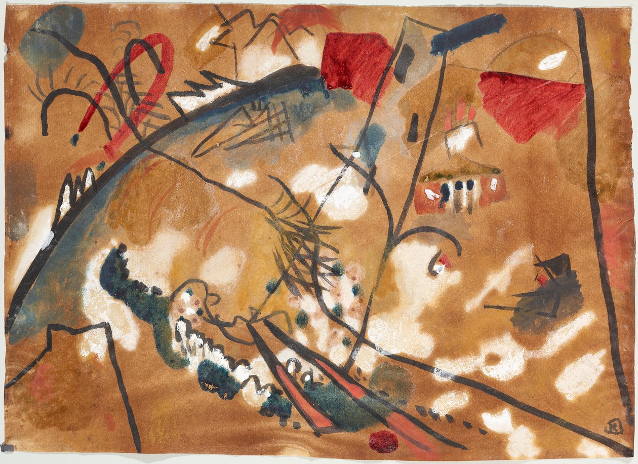Udkast til "Improvisation 24 (Troika II)" af Wassily Kandinsky