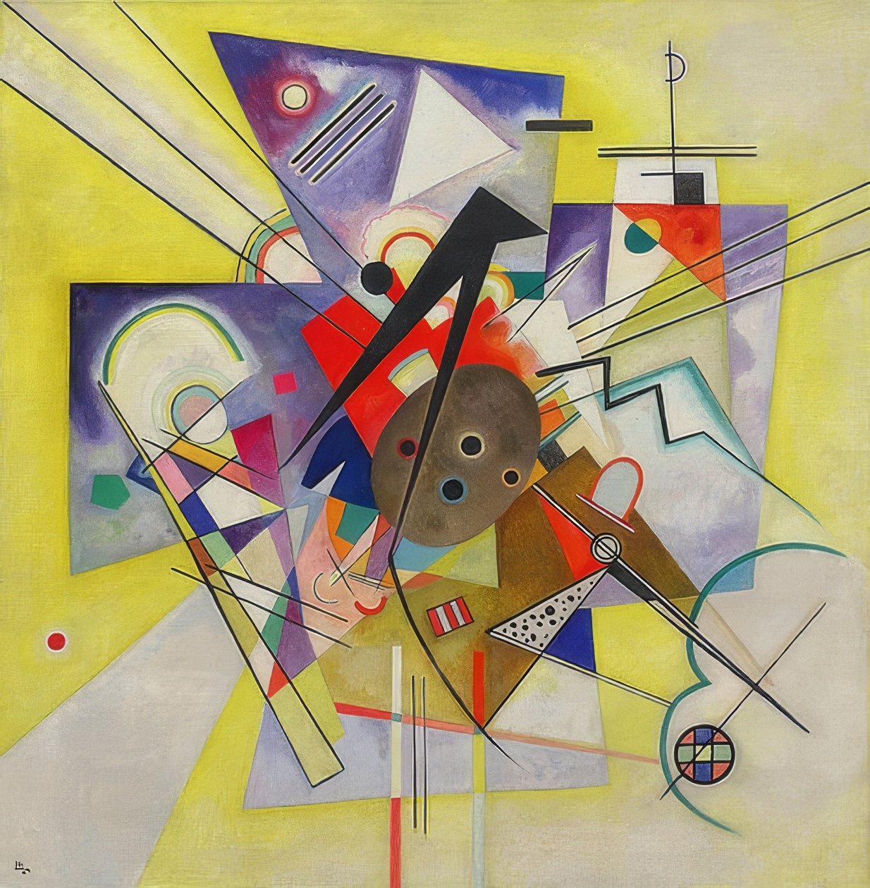 Gul eskorte. 1924 af Wassily Kandinsky