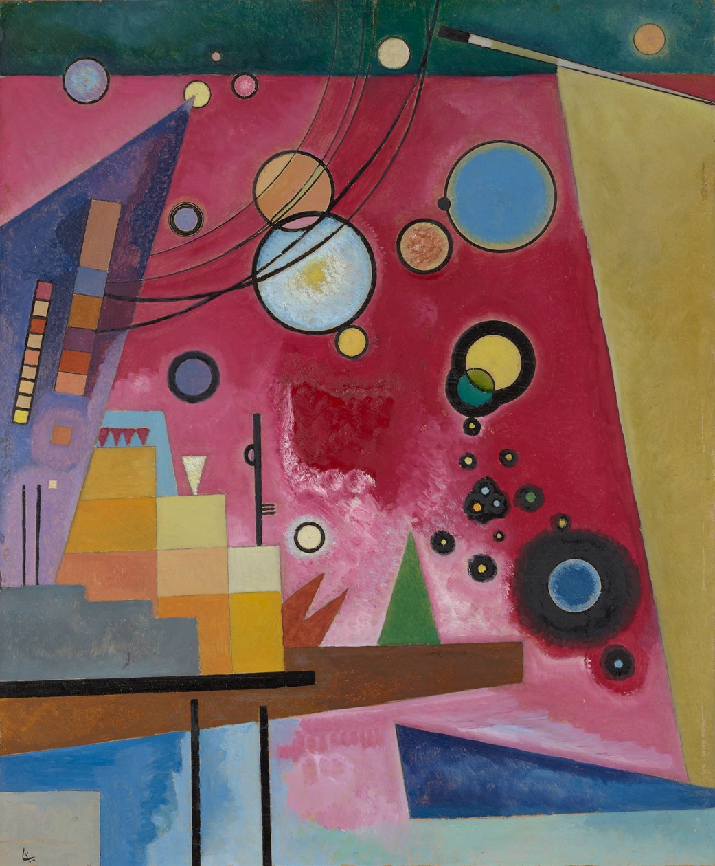 Heavy Red, 1924 (olie på pap) af Wassily Kandinsky
