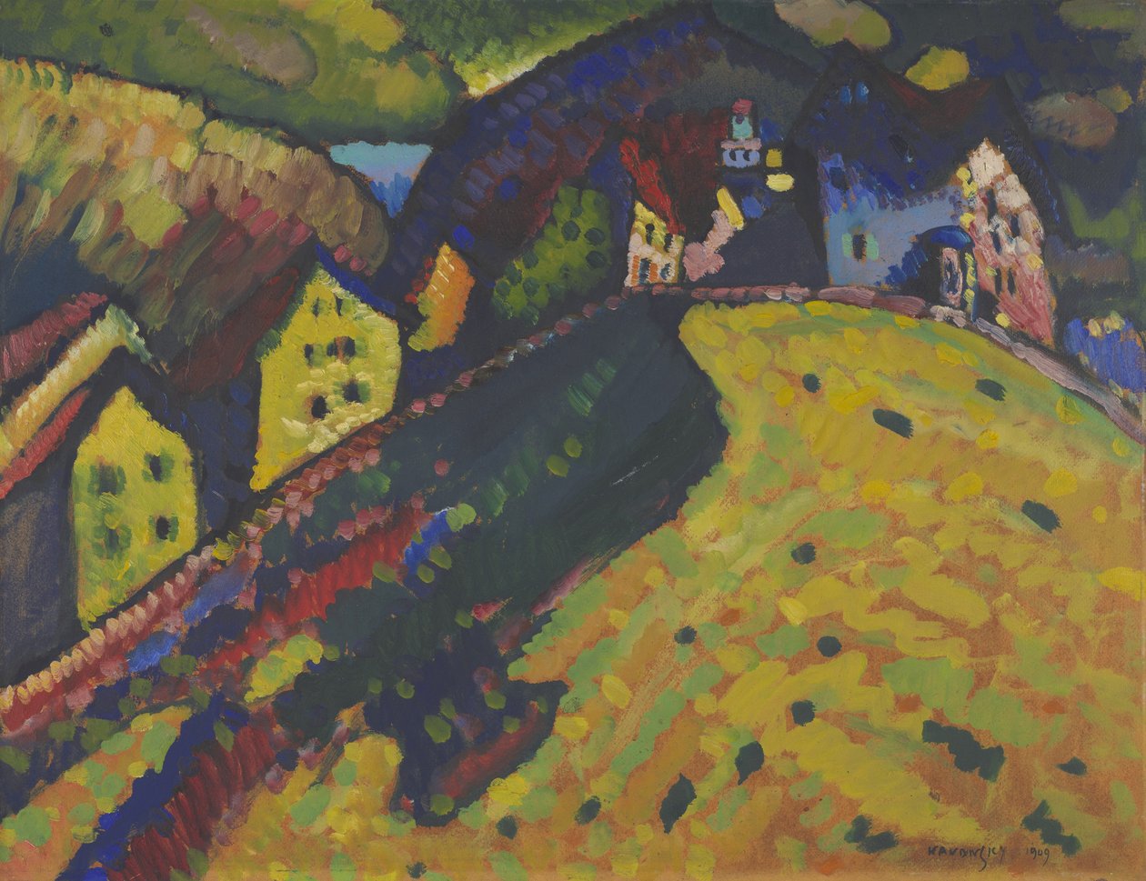 Huse i Murnau, 1909 af Wassily Kandinsky