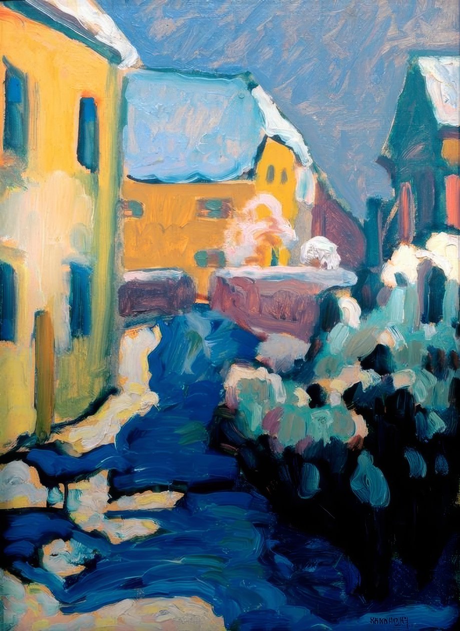 Kochel - kirkegård og præstegård af Wassily Kandinsky