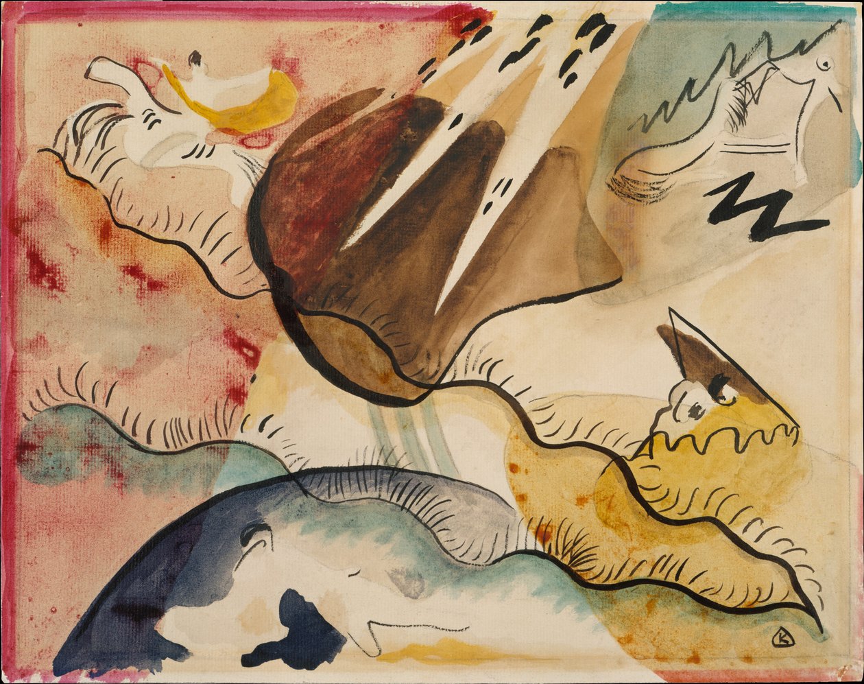 Regnlandskab, 1911 (wc på papir) af Wassily Kandinsky
