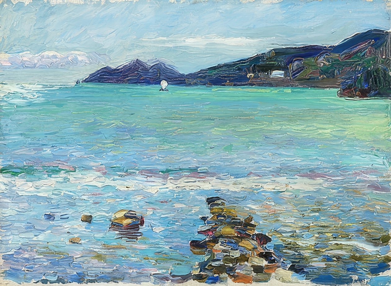 Rapallo, udsigt over Portofino. Omkring 1906 af Wassily Kandinsky