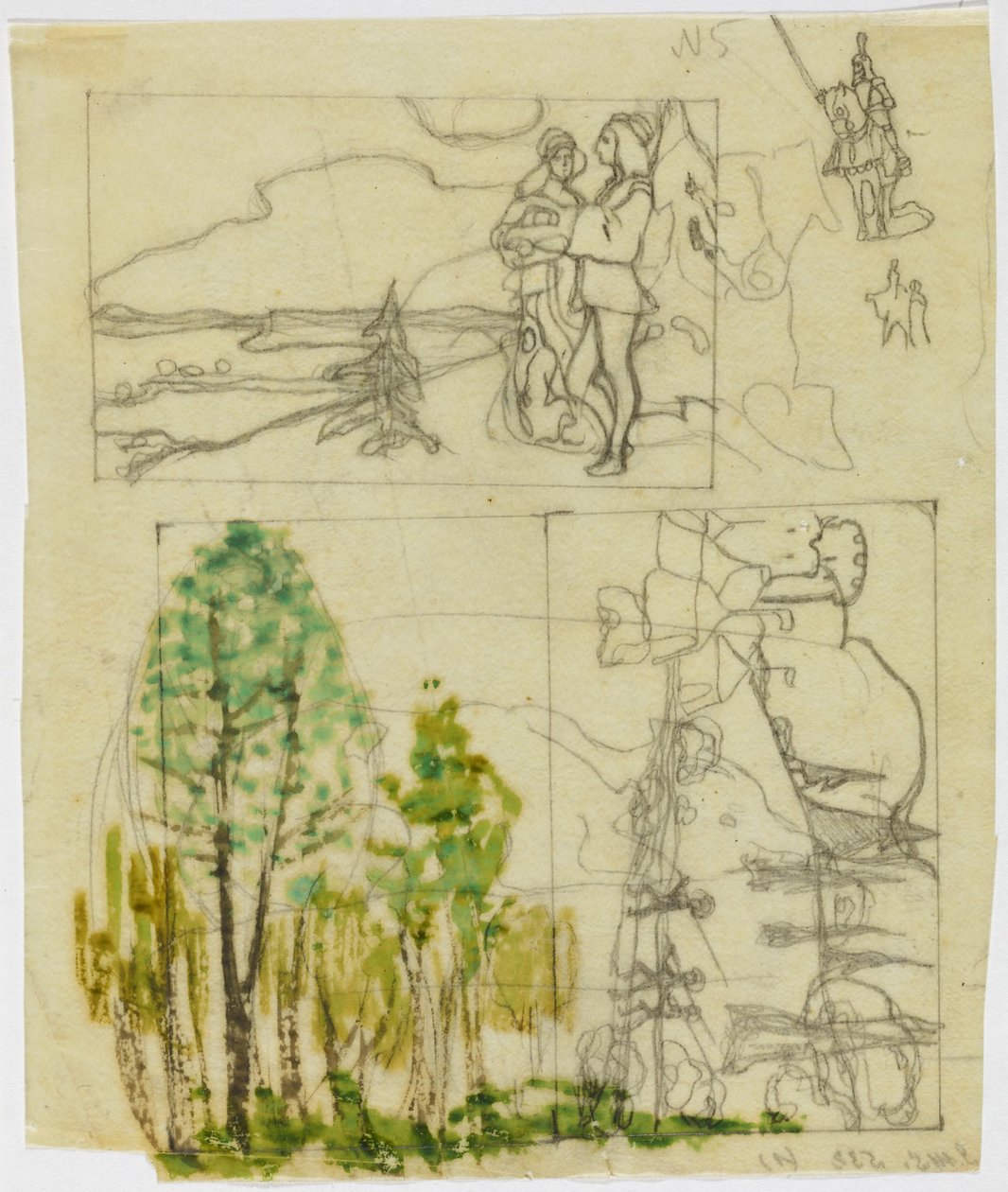 Skitseark med middelalderlige temaer af Wassily Kandinsky