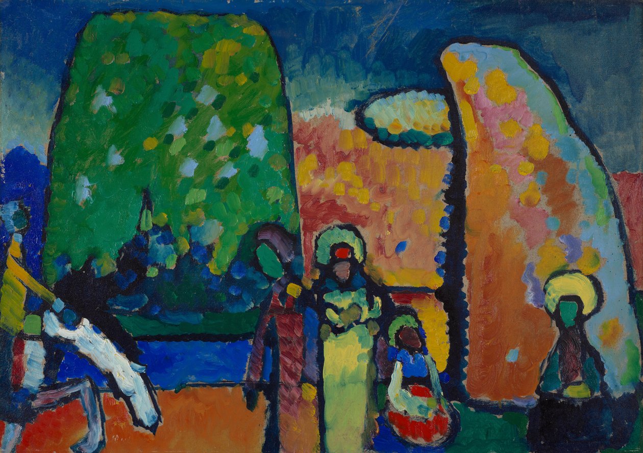 Studie til "Improvisation nr. 2 (begravelsesmarch)" af Wassily Kandinsky