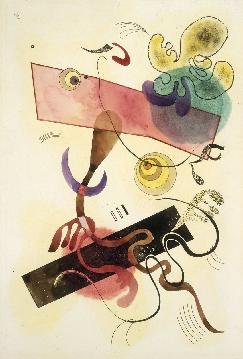 Pletter: Grøn og lyserød af Wassily Kandinsky