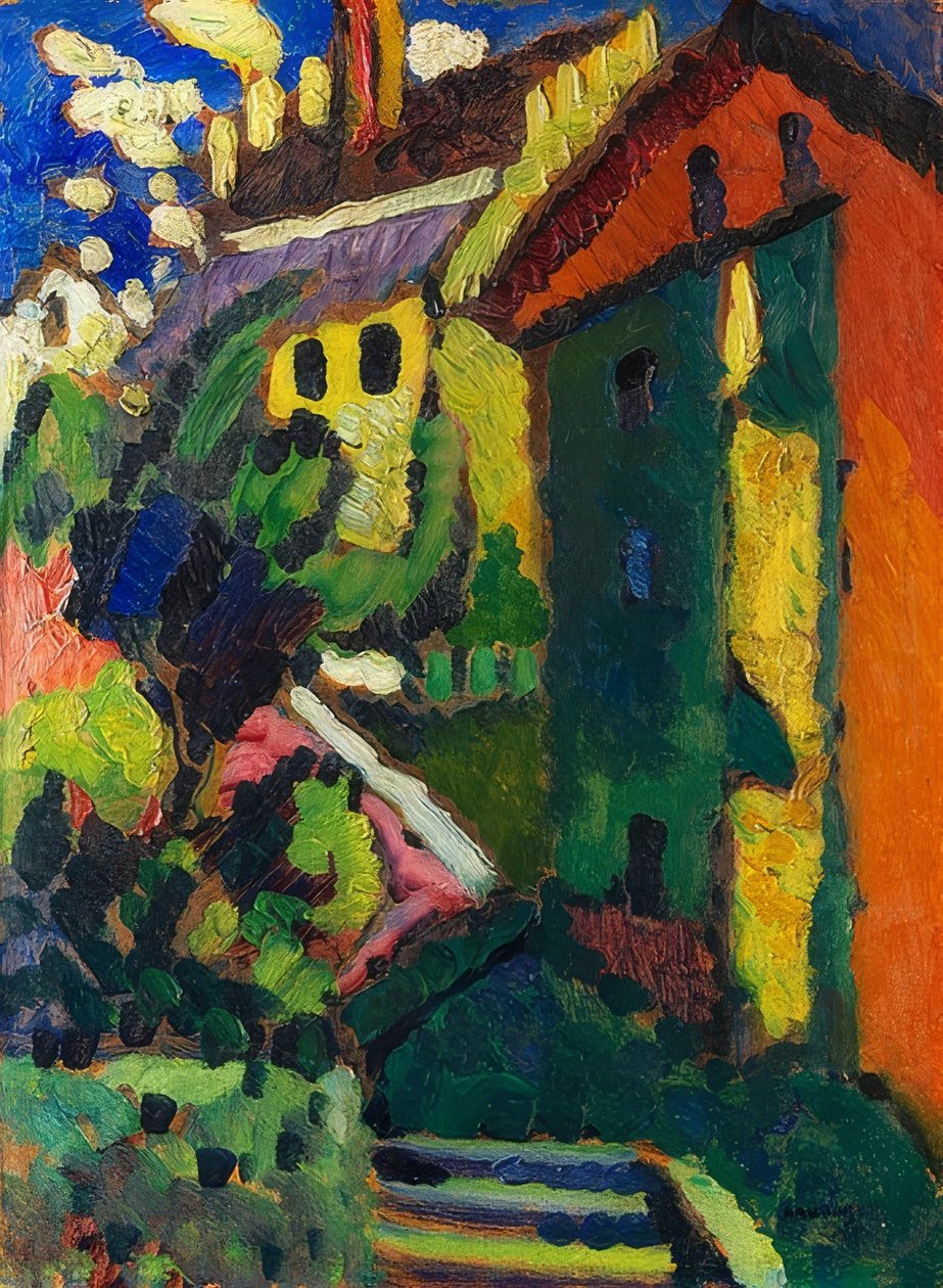 Trappe til slottet (Murnau). 1909 af Wassily Kandinsky