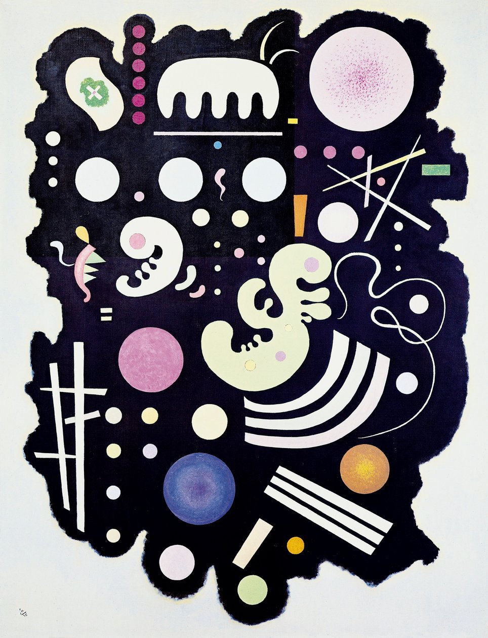 "Variegated Black" maleri af Kandinsky af Wassily Kandinsky