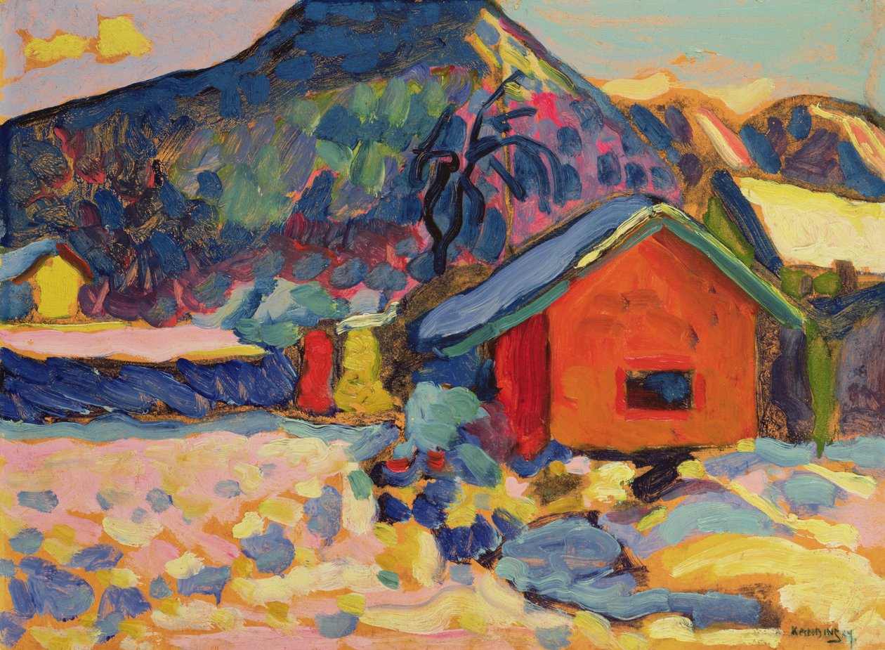 Vinterstudie med bjerg, 1908 af Wassily Kandinsky