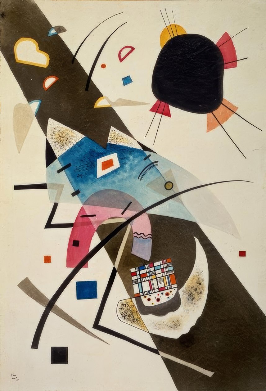 To sorte pletter af Wassily Kandinsky