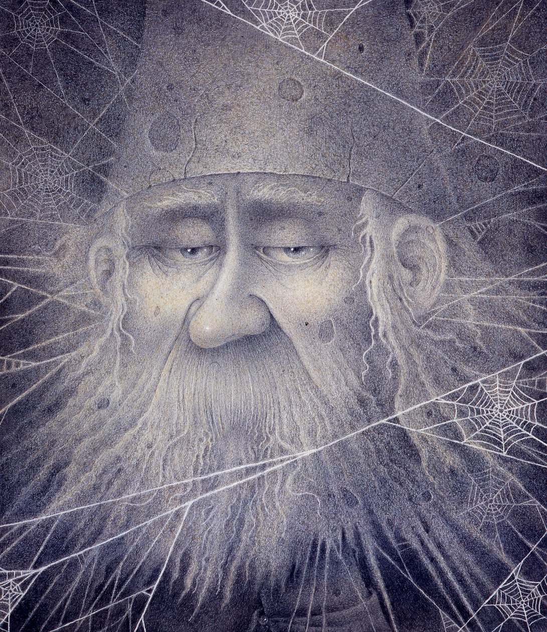 Merlin forvandlet til sten, 2000 (blandede medier) af Wayne Anderson