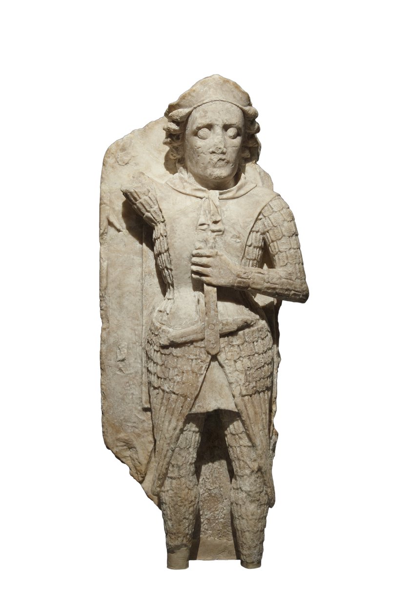 Skt. Michael-skulptur (alabaster) af Welsh school