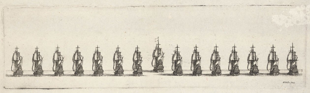 En flåde i kø af Wenceslaus Hollar