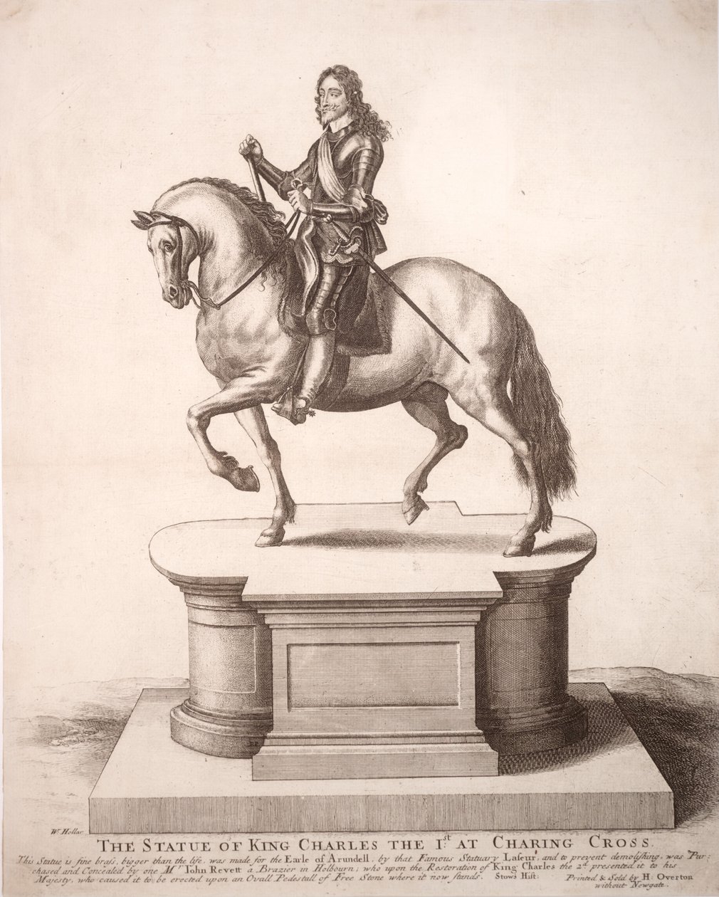 Rytterstatue af Charles I. Stat 6 af Wenceslaus Hollar