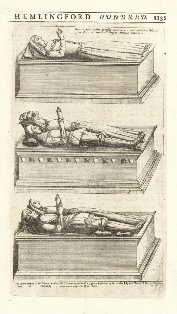 Frevill og Ferrers (monument) af Wenceslaus Hollar