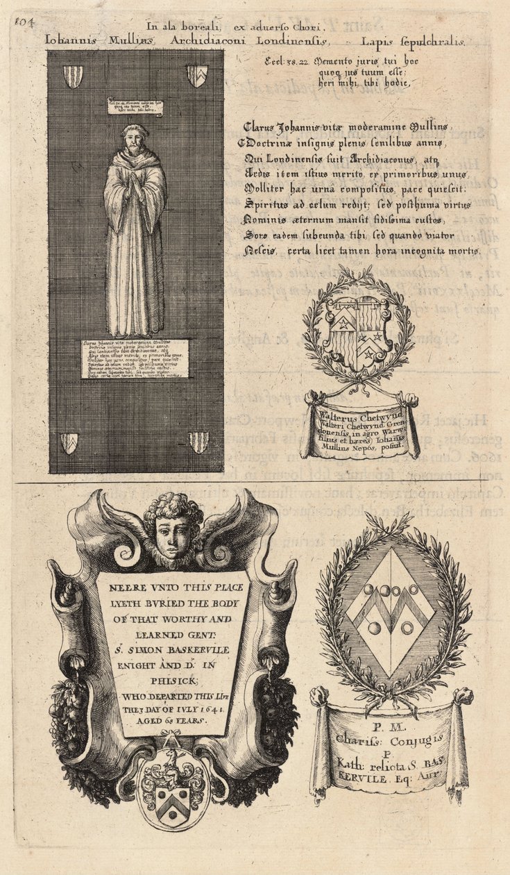 Mullins og Baskerville (monument). Stat 2 af Wenceslaus Hollar