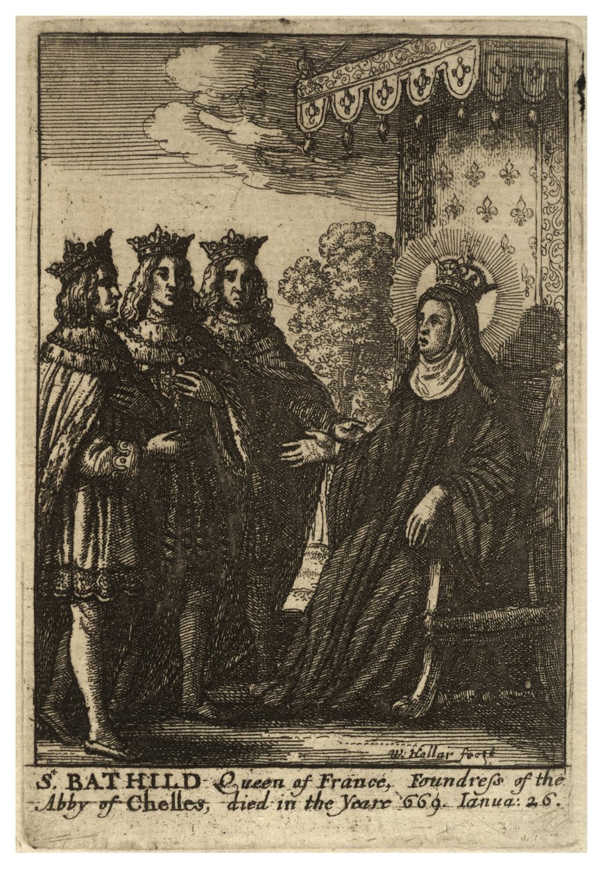 St. Bathilde af Wenceslaus Hollar