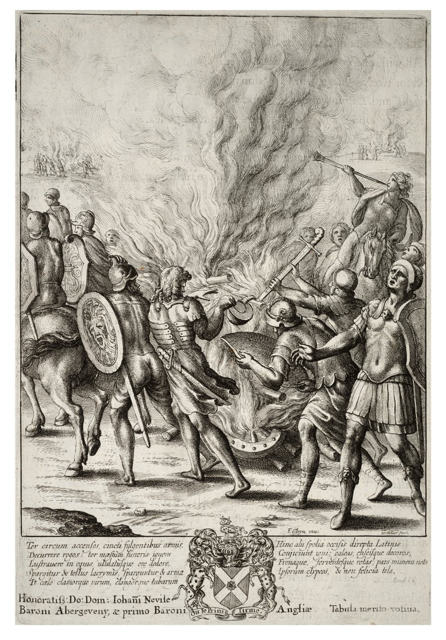 Wenceslaus Hollar - Trojanerne kremerer deres døde (stat 2) af Wenceslaus Hollar