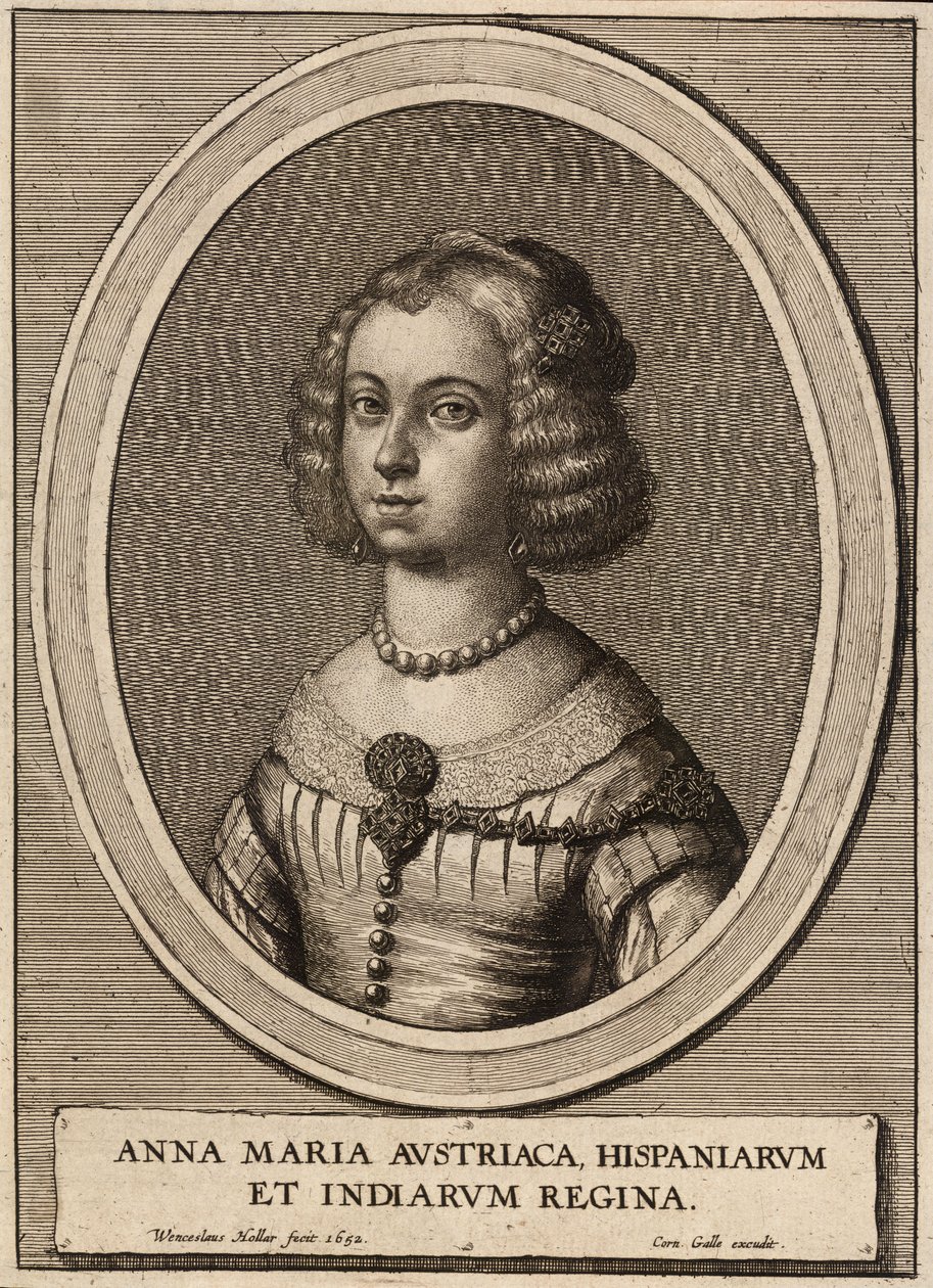 Anna Maria, dronning af Spanien af Wenceslaus Hollar
