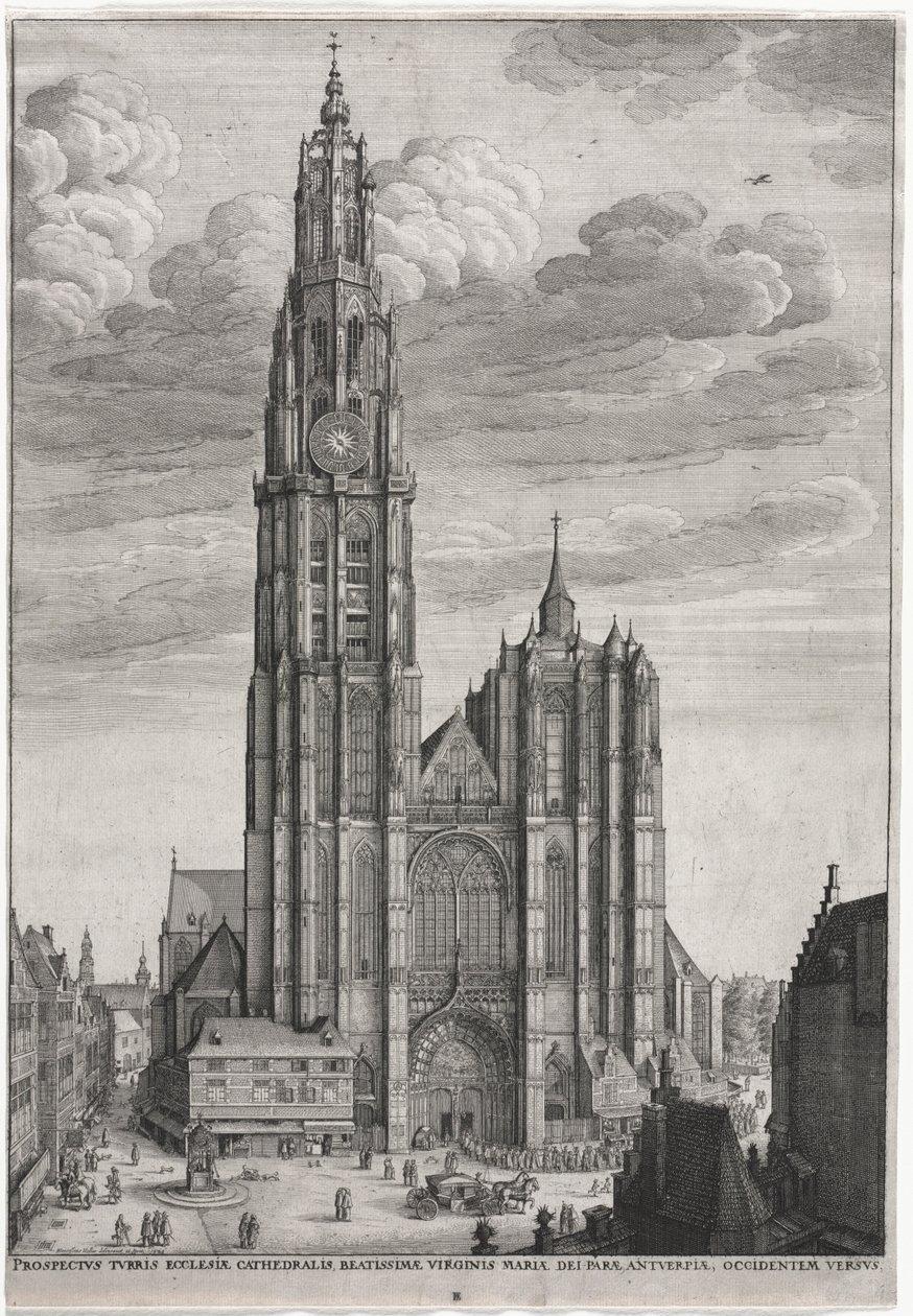Antwerpen katedral, 1649. af Wenceslaus Hollar