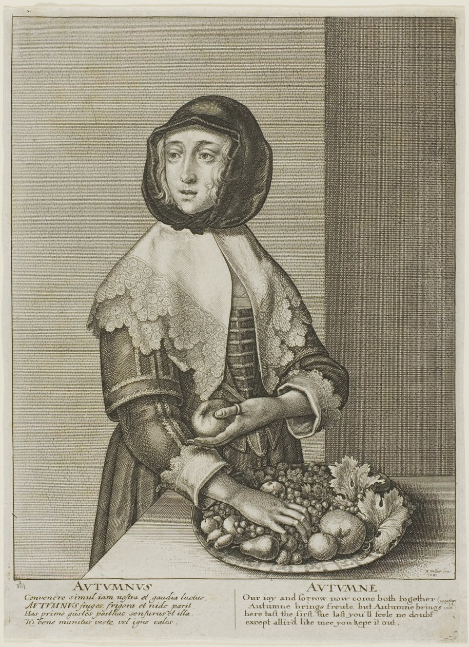Efterår, fra De fire årstider af Wenceslaus Hollar