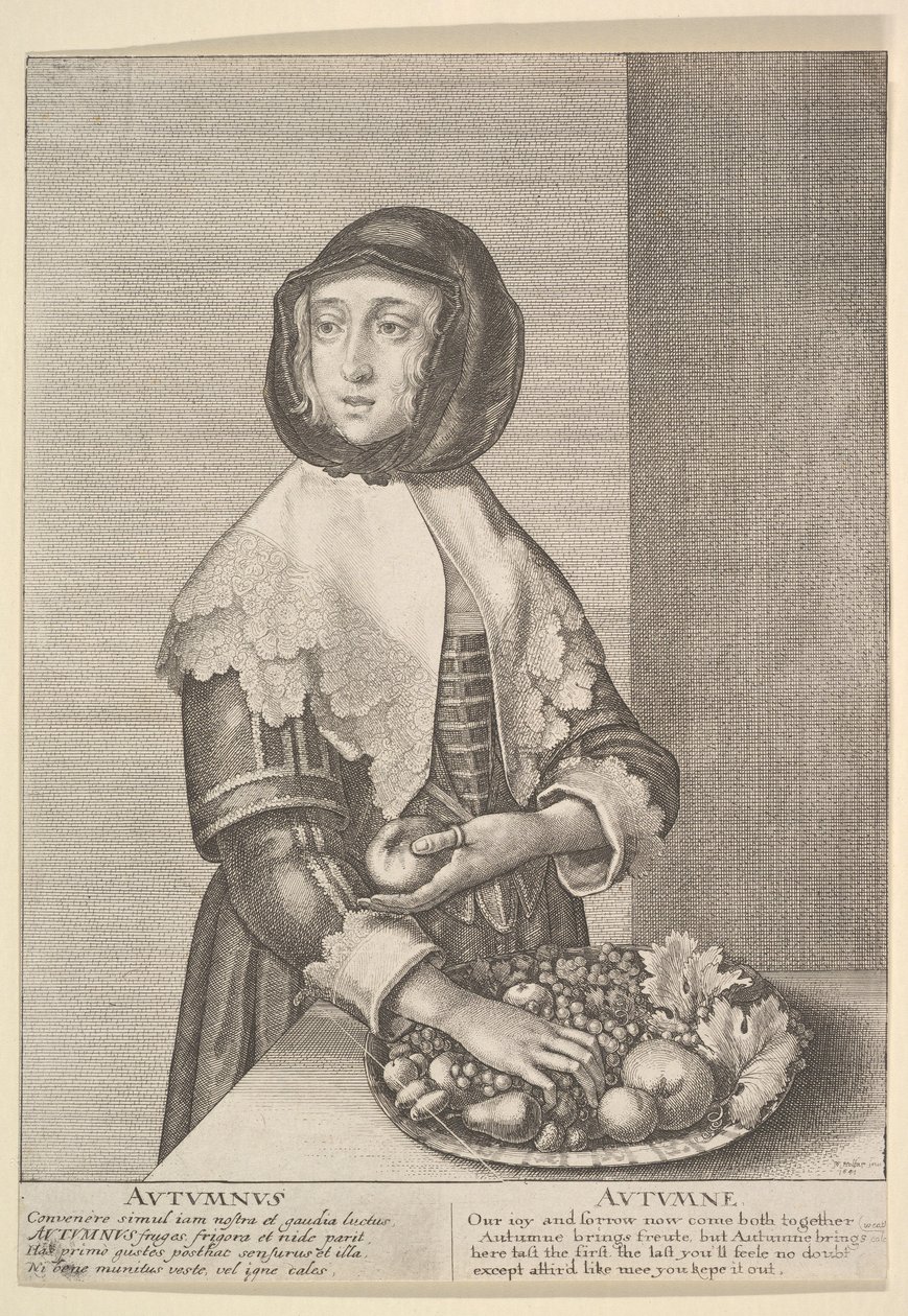 Efterår - Efterår Tre-kvart-længde sæsoner, 1641. af Wenceslaus Hollar
