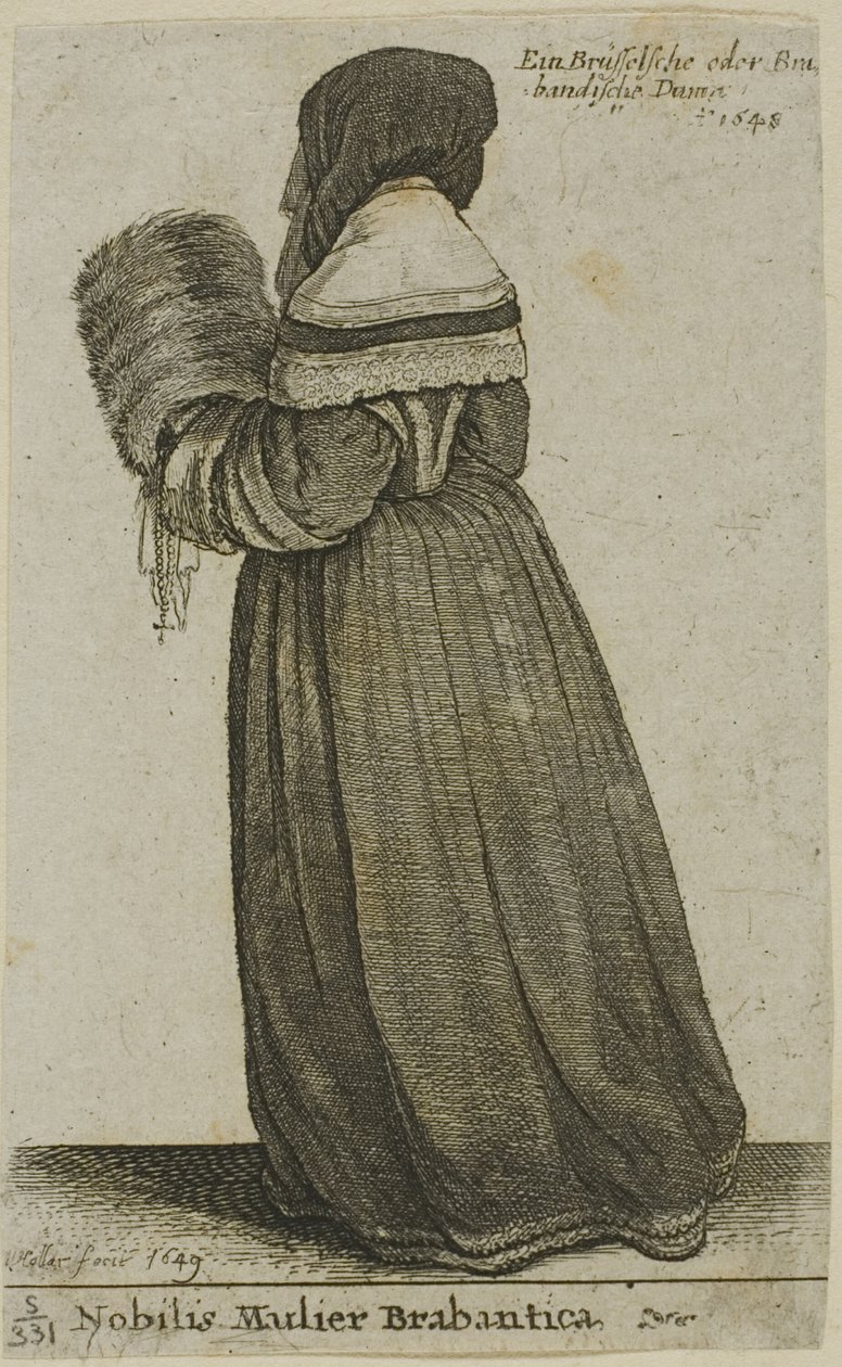 Brabants Adelsdame af Wenceslaus Hollar
