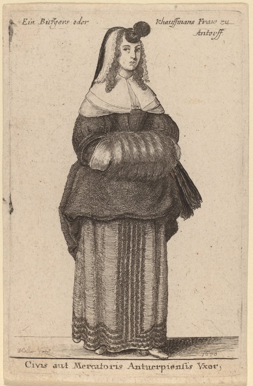 En borgers eller købmands hustru i Antwerpen af Wenceslaus Hollar
