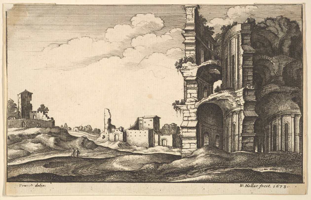 Klassiske ruiner, 1673. af Wenceslaus Hollar