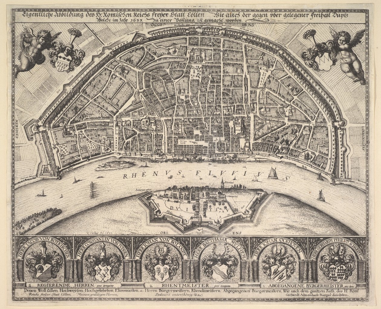 Köln og Deutz, 1635. af Wenceslaus Hollar