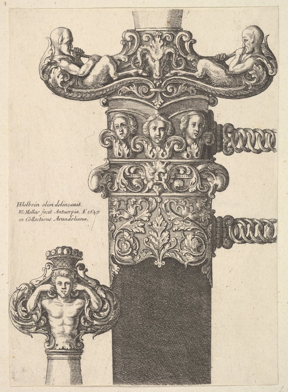 Dolk og skede, 1645. af Wenceslaus Hollar