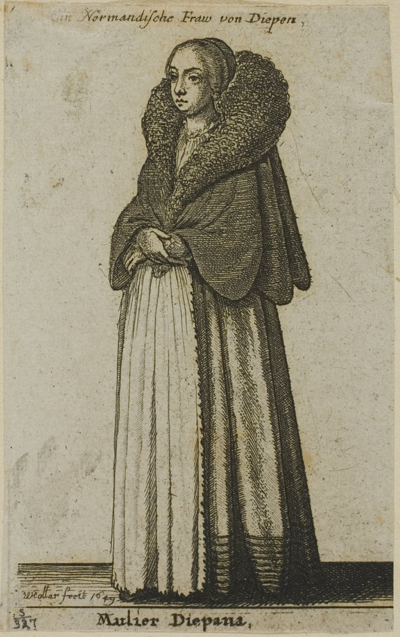 Dieppe kvinde af Wenceslaus Hollar