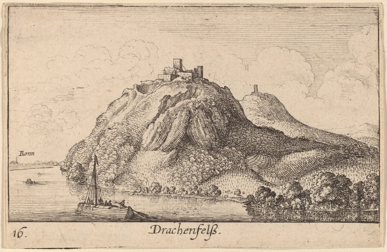 Drachenfels af Wenceslaus Hollar
