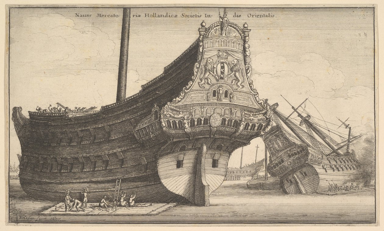 Hollandsk Ostindiefarer, 1647. af Wenceslaus Hollar