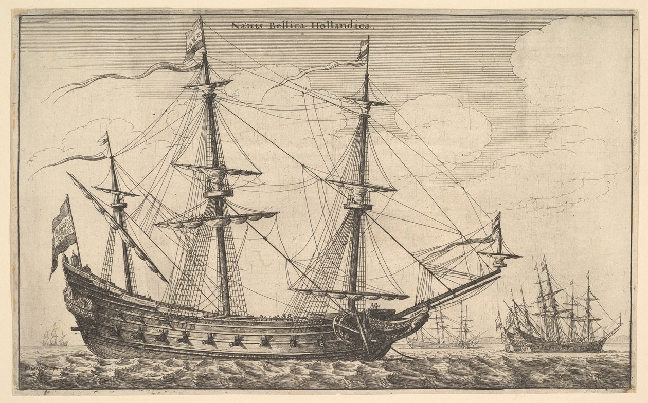 Hollandsk krigsskib, 1647. af Wenceslaus Hollar