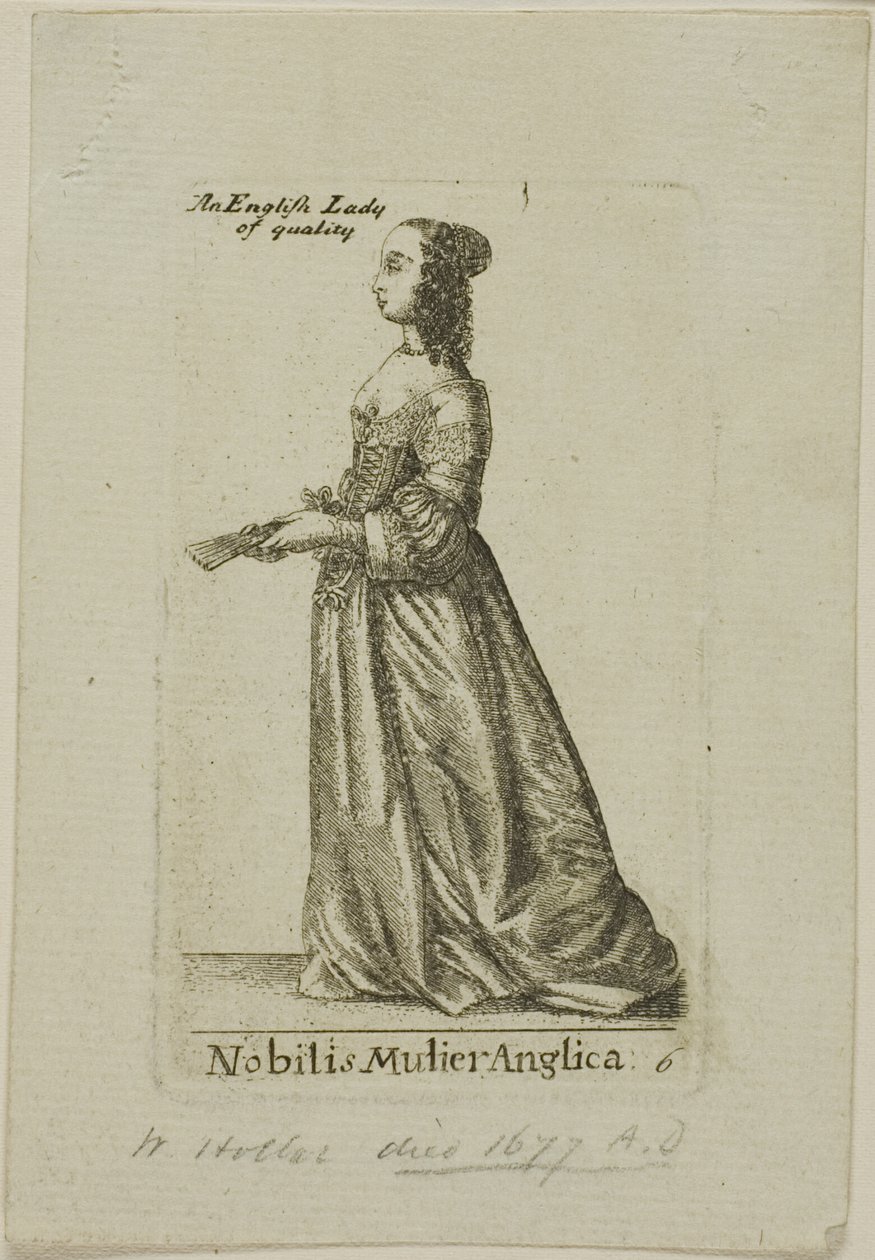 Engelsk adelskvinde af Wenceslaus Hollar