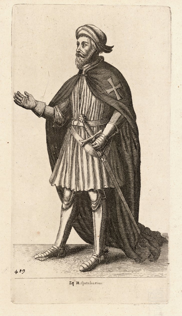 lign. Hospitaliarius. Tilstand 2 af Wenceslaus Hollar