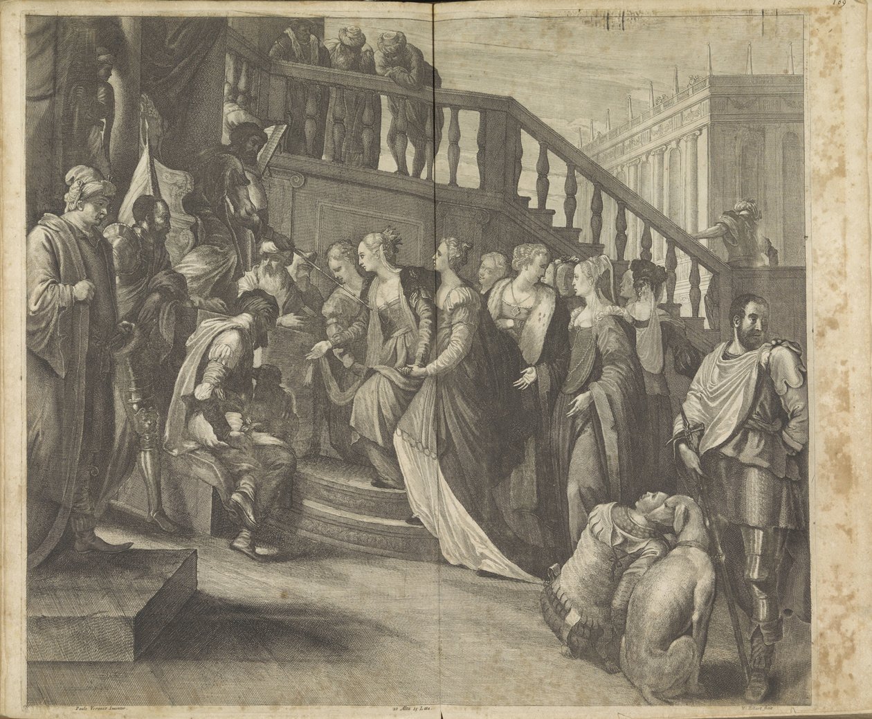 Ester foran Ahasverus af Wenceslaus Hollar