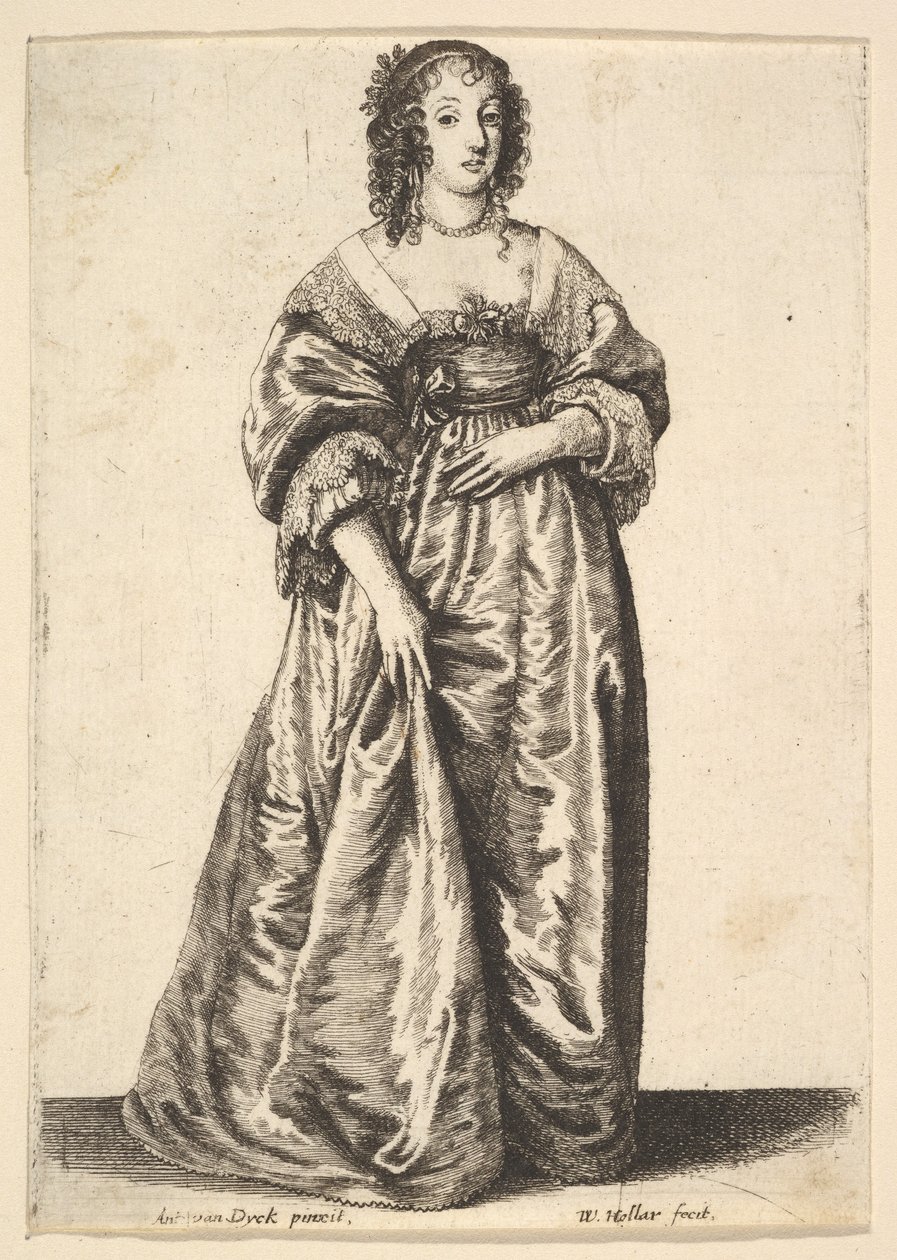 Figur af en dame stående, 1625-77. af Wenceslaus Hollar