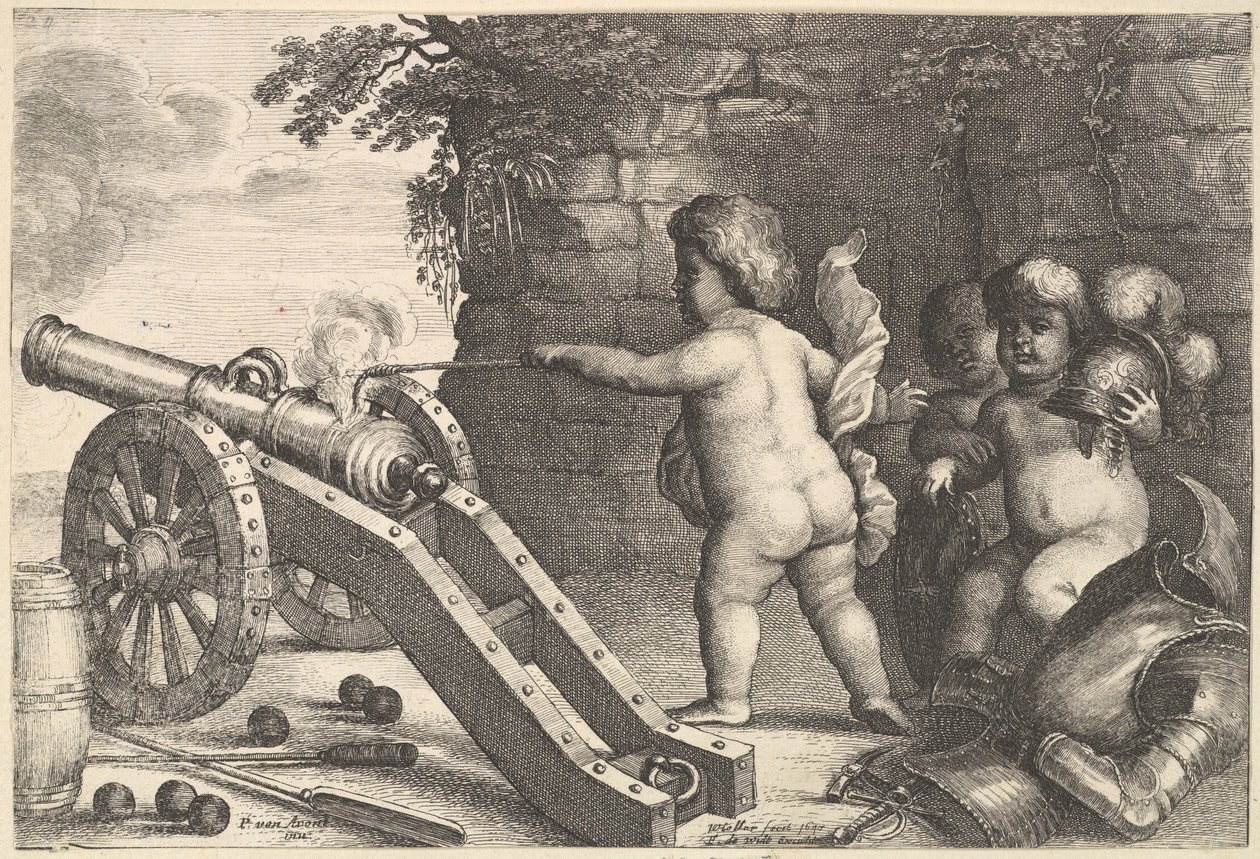 Fire de fire elementer, 1647. af Wenceslaus Hollar
