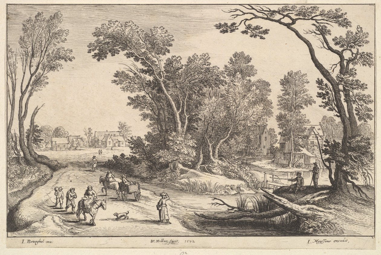 Går på markedet, 1652. af Wenceslaus Hollar