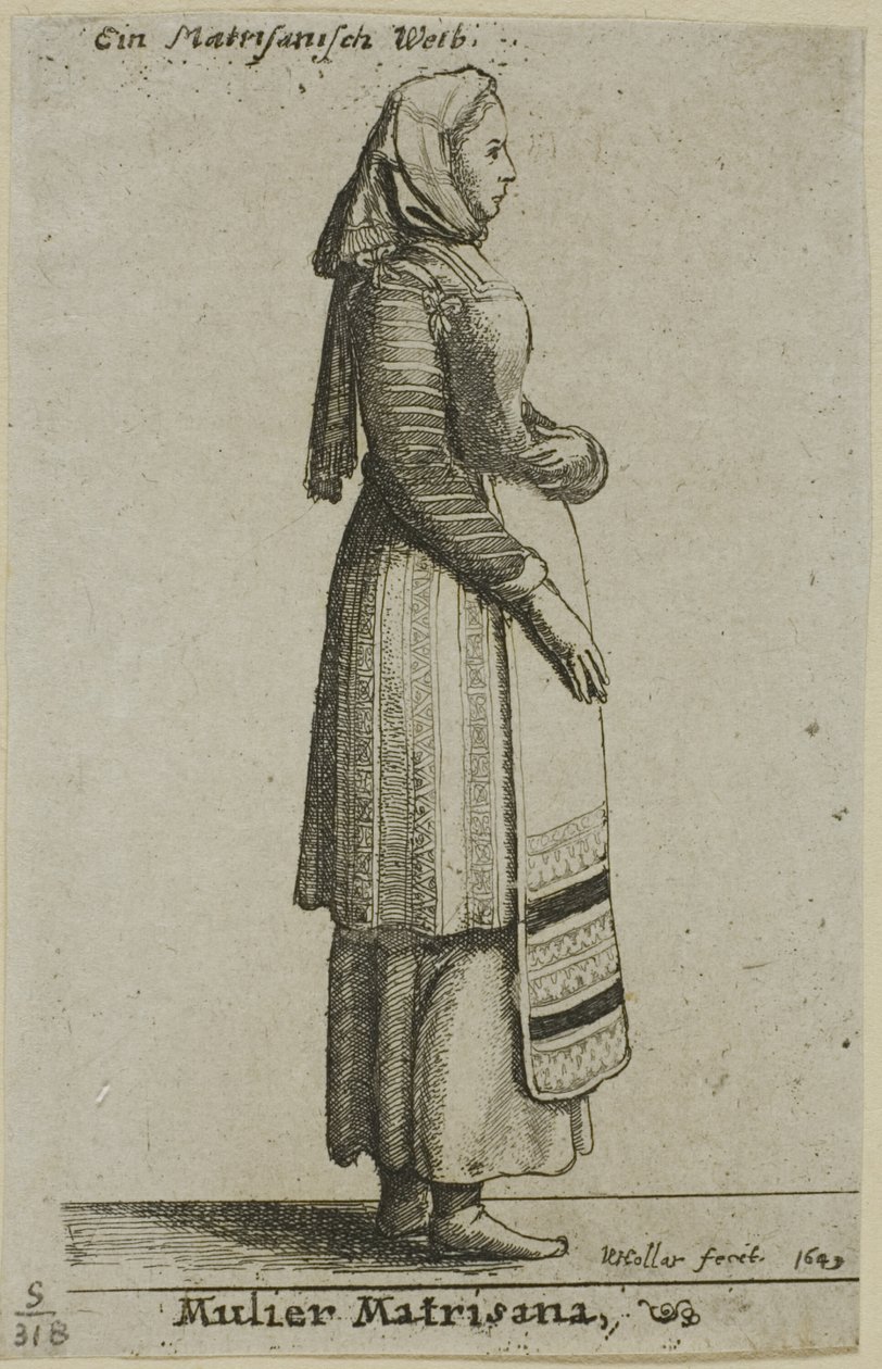Ungarsk kvinde af Wenceslaus Hollar