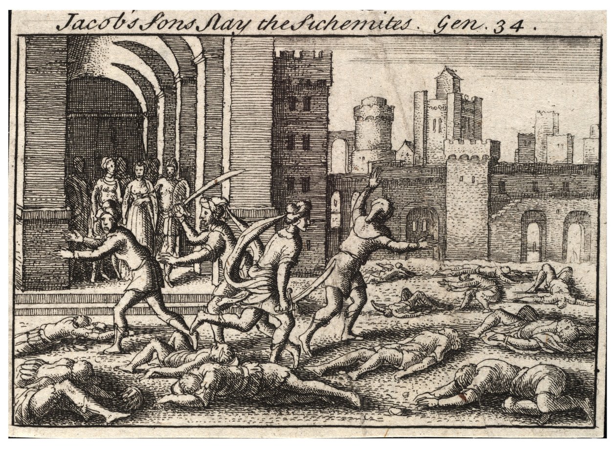 Jakobs sønner dræber shekemitterne. Tilstand 2 af Wenceslaus Hollar