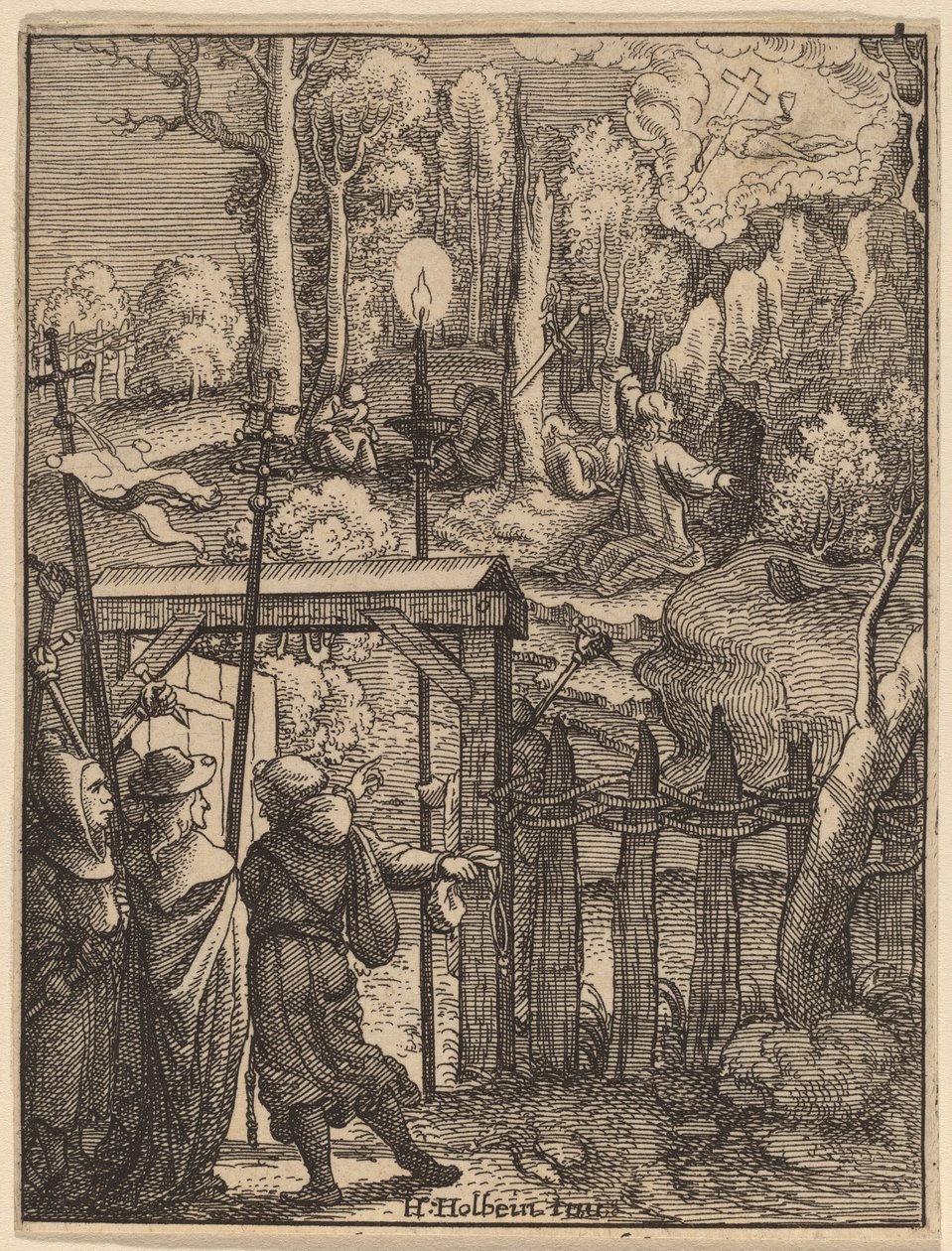 Jesus på Oliebjerget af Wenceslaus Hollar