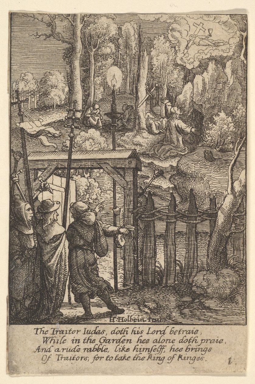 Jesus på Oliebjerget, 1625-77. af Wenceslaus Hollar
