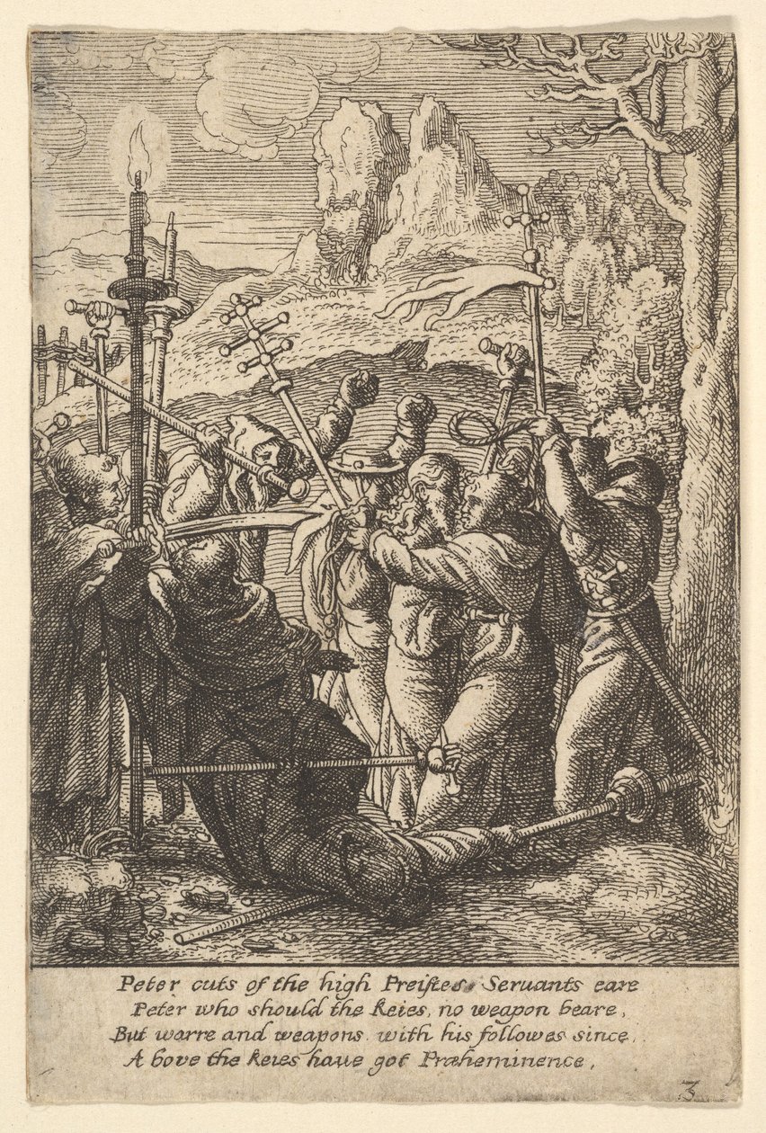 Jesus taget, 1625-77. af Wenceslaus Hollar