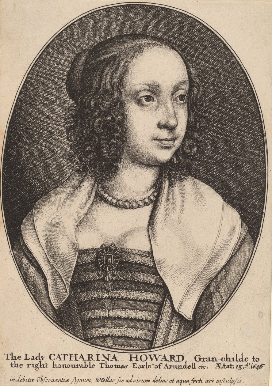 Lady Catherine Howard. af Wenceslaus Hollar